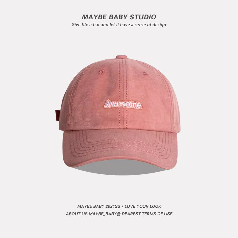 2023 New Fashion Korean Love Letter Embroidered Women'S Baseball Cap Casual Photograph Cotton Couple Hat Hip Hop Unisex Hat