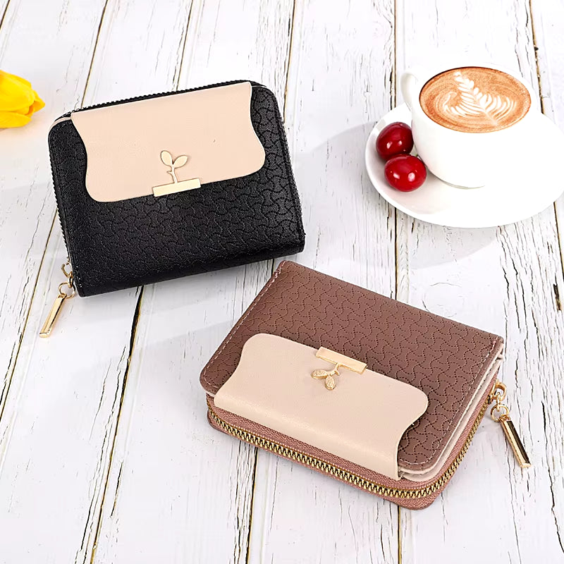 Women Wallets PU Leather Lady Zipper Moneybags Coin Purse Pocket ID Card Bag Woman Short Hasp Cute Wallet Billfold Purses