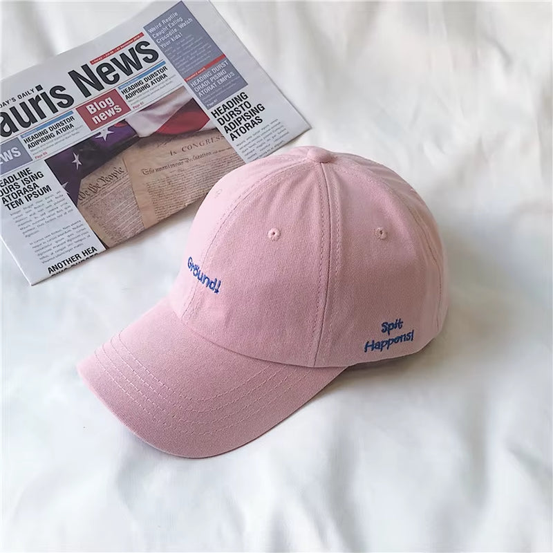 2023 New Fashion Korean Love Letter Embroidered Women'S Baseball Cap Casual Photograph Cotton Couple Hat Hip Hop Unisex Hat